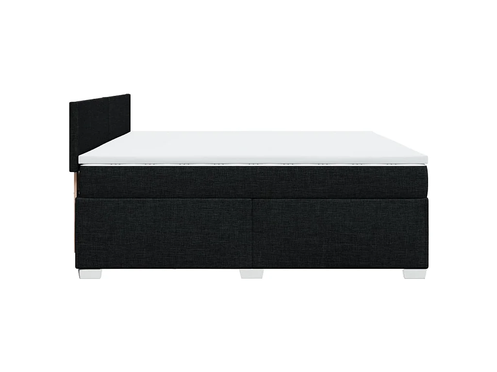 Sommier à lattes de lit avec matelas Noir 200x200 cm Tissu