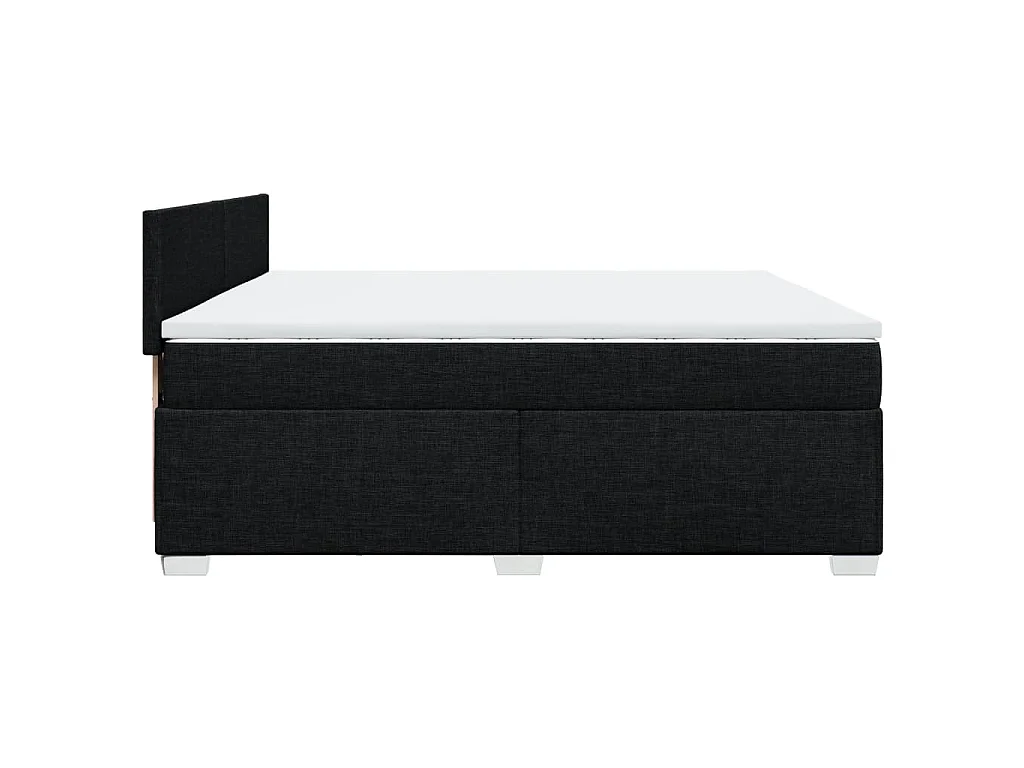 Sommier à lattes de lit avec matelas Noir 200x200 cm Tissu