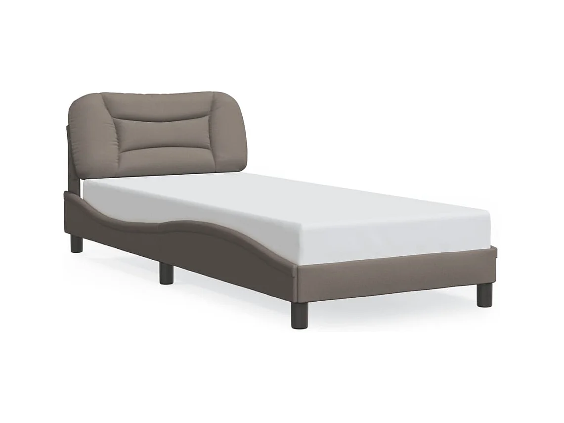 Estrutura de cama sem colchão 80x200 cm tecido cinzento