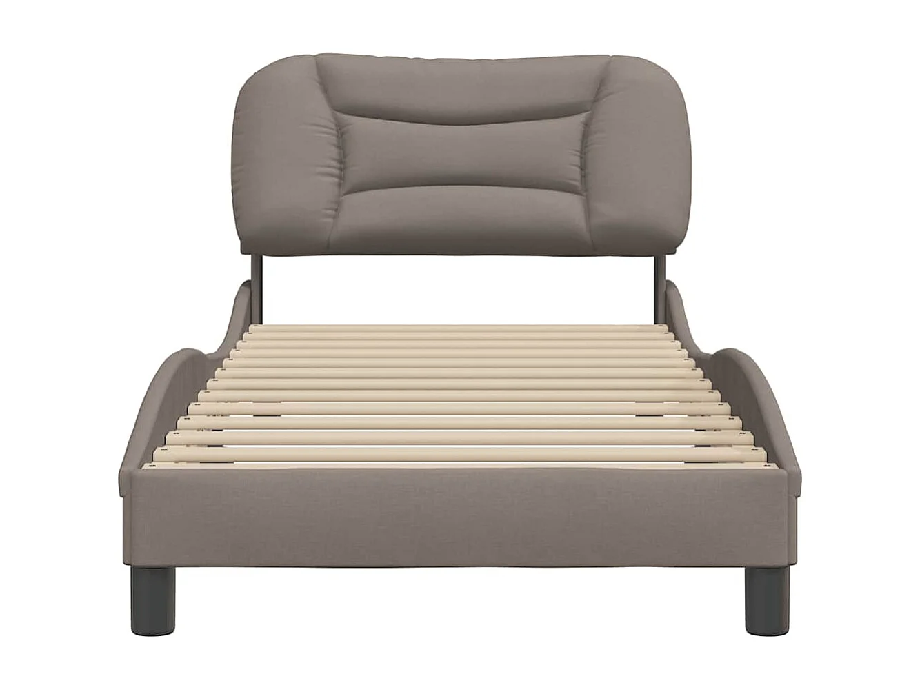 Cadre de lit sans matelas Hvar taupe 80x200 cm tissu