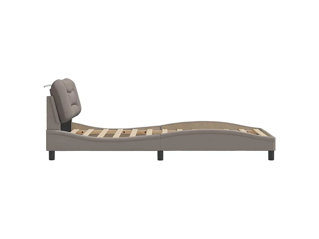 Bedframe zonder matras "Hvar" 80x200 cm stof taupe