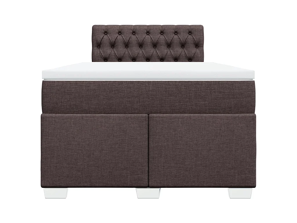 Sommier à lattes de lit et matelas marron foncé 120x190cm tissu