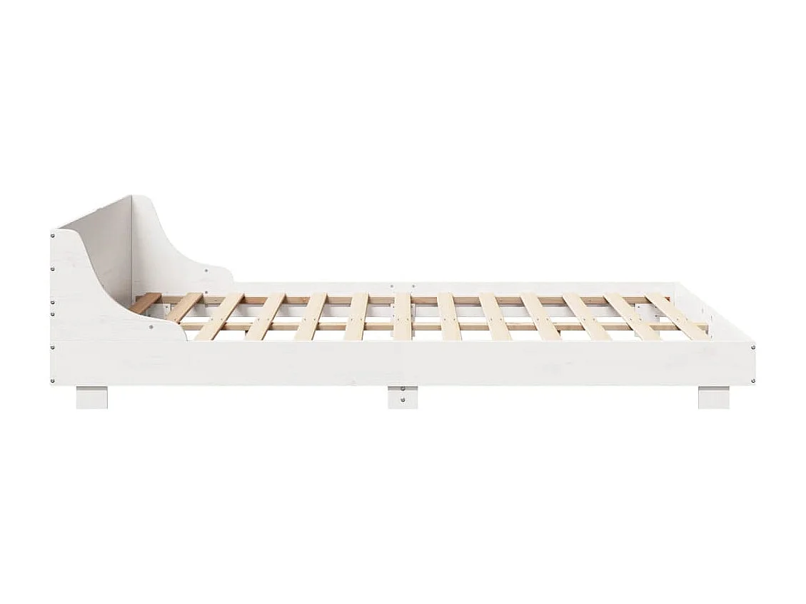 Cadre de lit sans matelas blanc 120x190 cm bois de pin massif