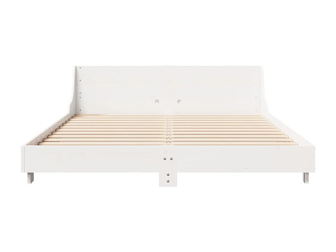 Bedframe zonder matras massief grenenhout wit 120x190 cm
