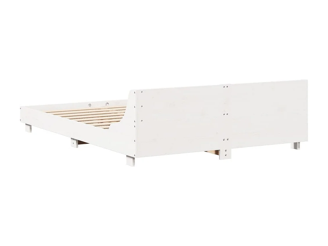 Bedframe zonder matras massief grenenhout wit 120x190 cm