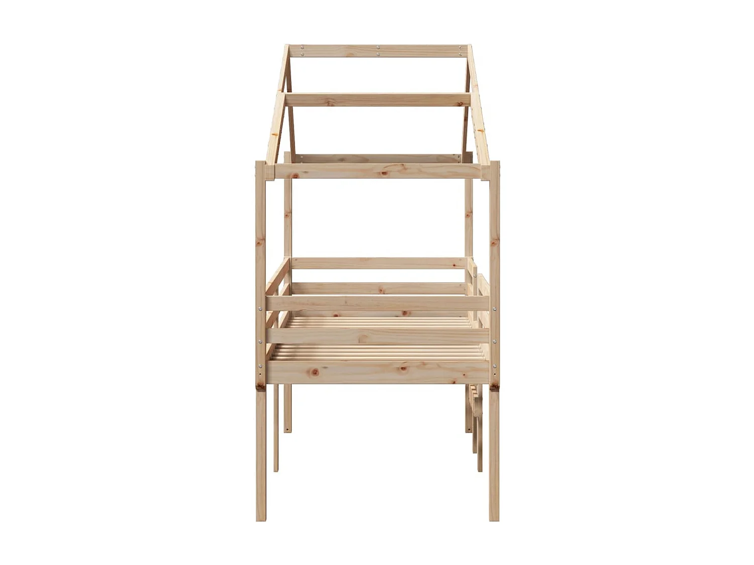 Lit haut sans matelas 75x190 cm bois de pin massif