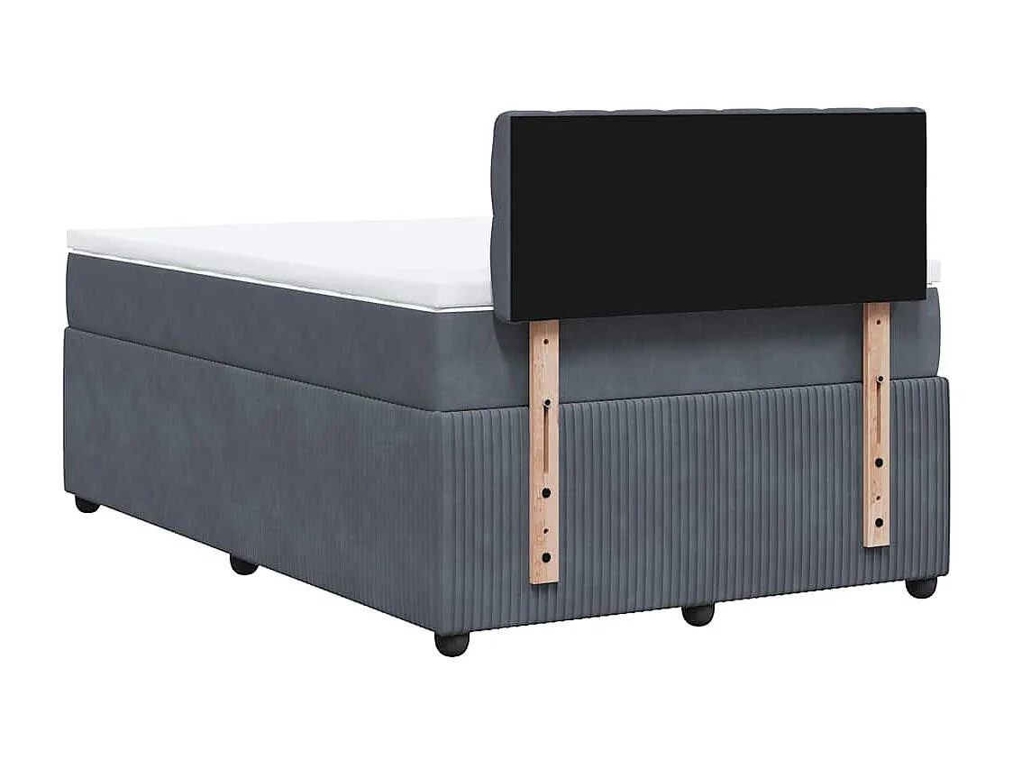Boxspringbett mit Matratze Dunkelgrau 120x190 cm Samt