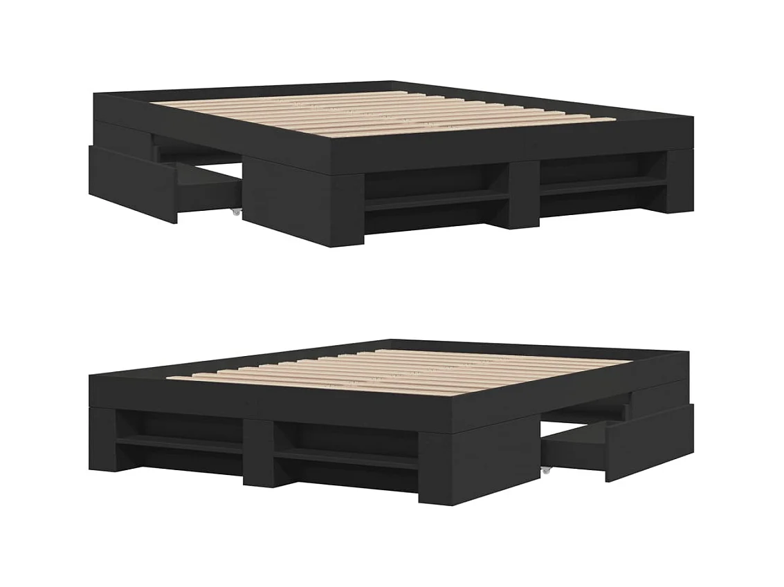 Bettgestell Schwarz 120x190 cm Holzwerkstoff