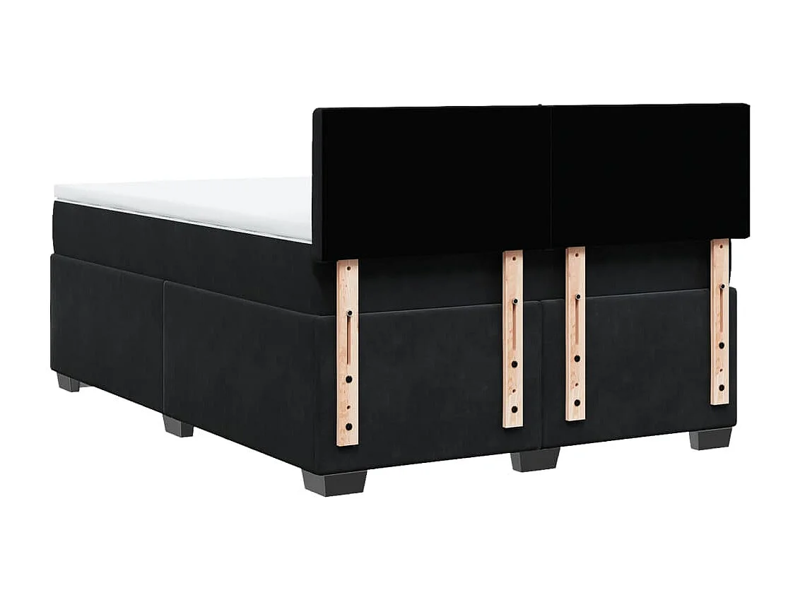 Sommier à lattes de lit avec matelas Noir 140x190 cm Velours