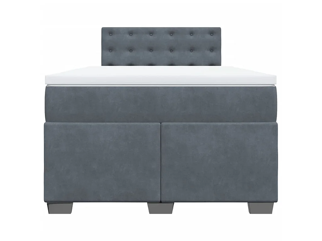 Boxspring met matras fluweel donkergrijs 120x190 cm