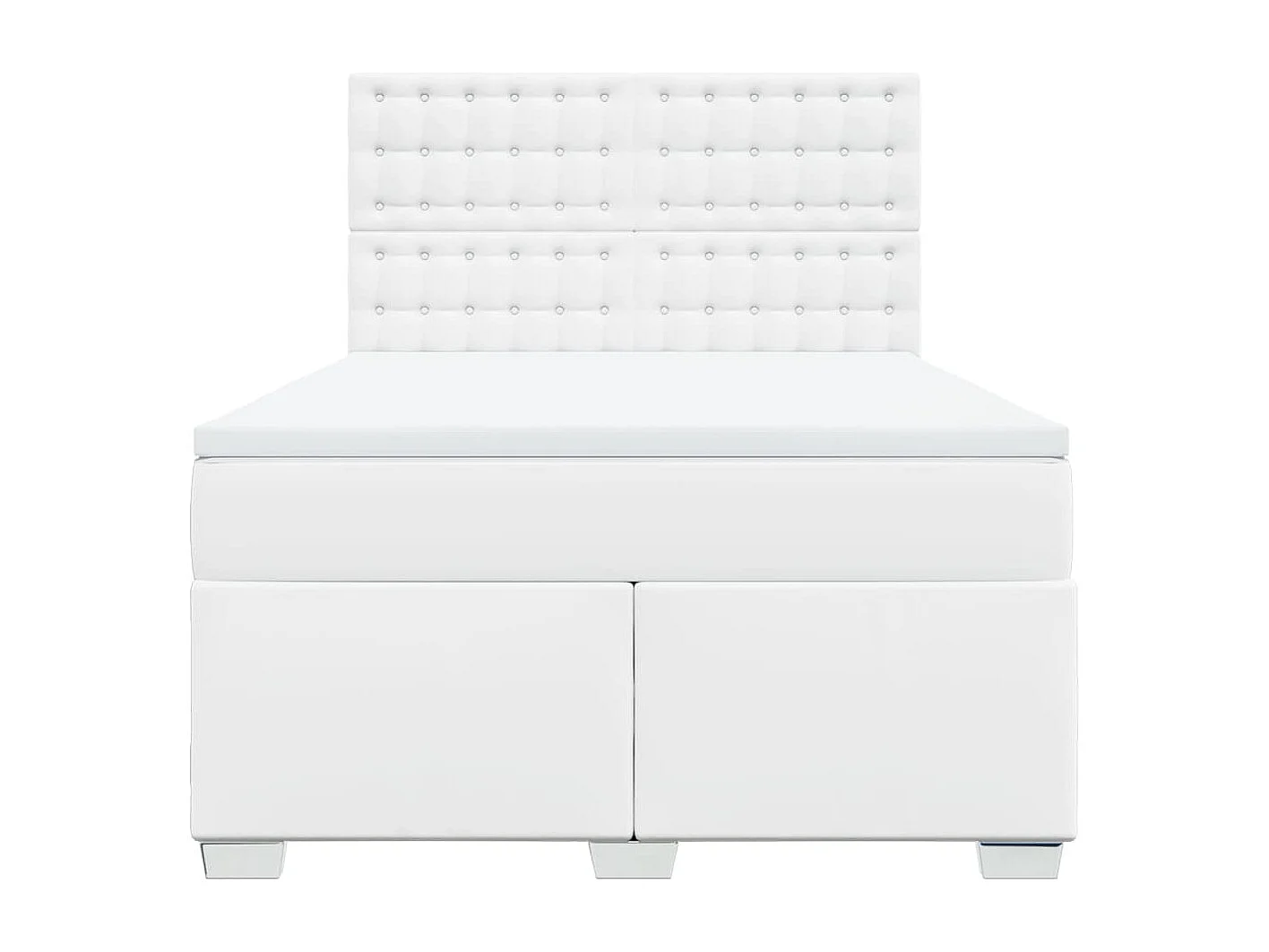 Sommier à lattes de lit avec matelas Blanc 160x200cm Similicuir