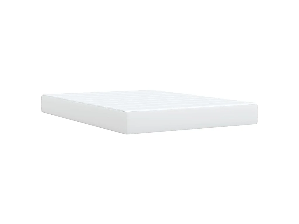 Sommier à lattes de lit avec matelas Blanc 160x200cm Similicuir