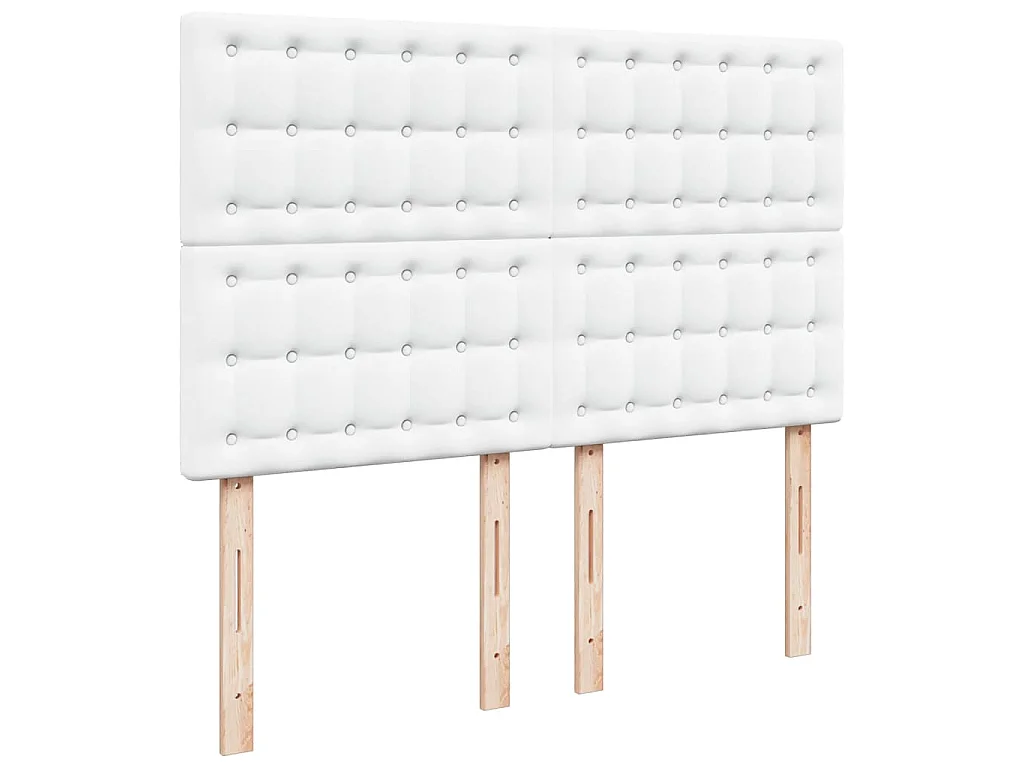 Sommier à lattes de lit avec matelas Blanc 160x200cm Similicuir