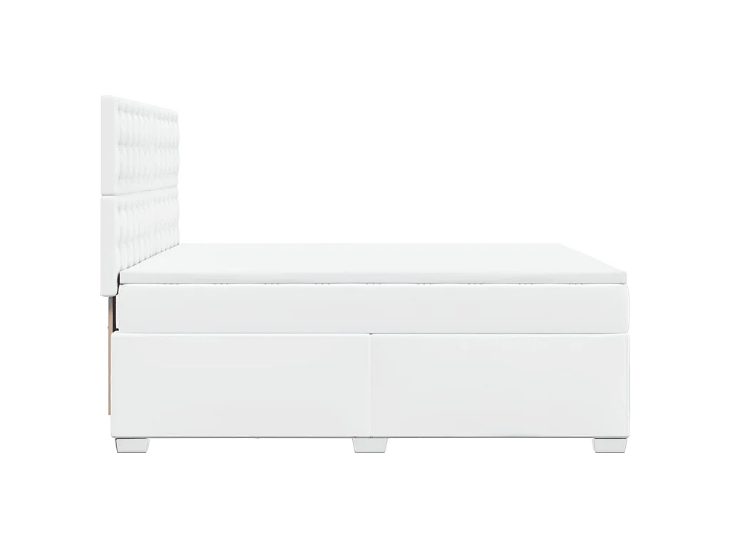 Sommier à lattes de lit avec matelas Blanc 160x200cm Similicuir