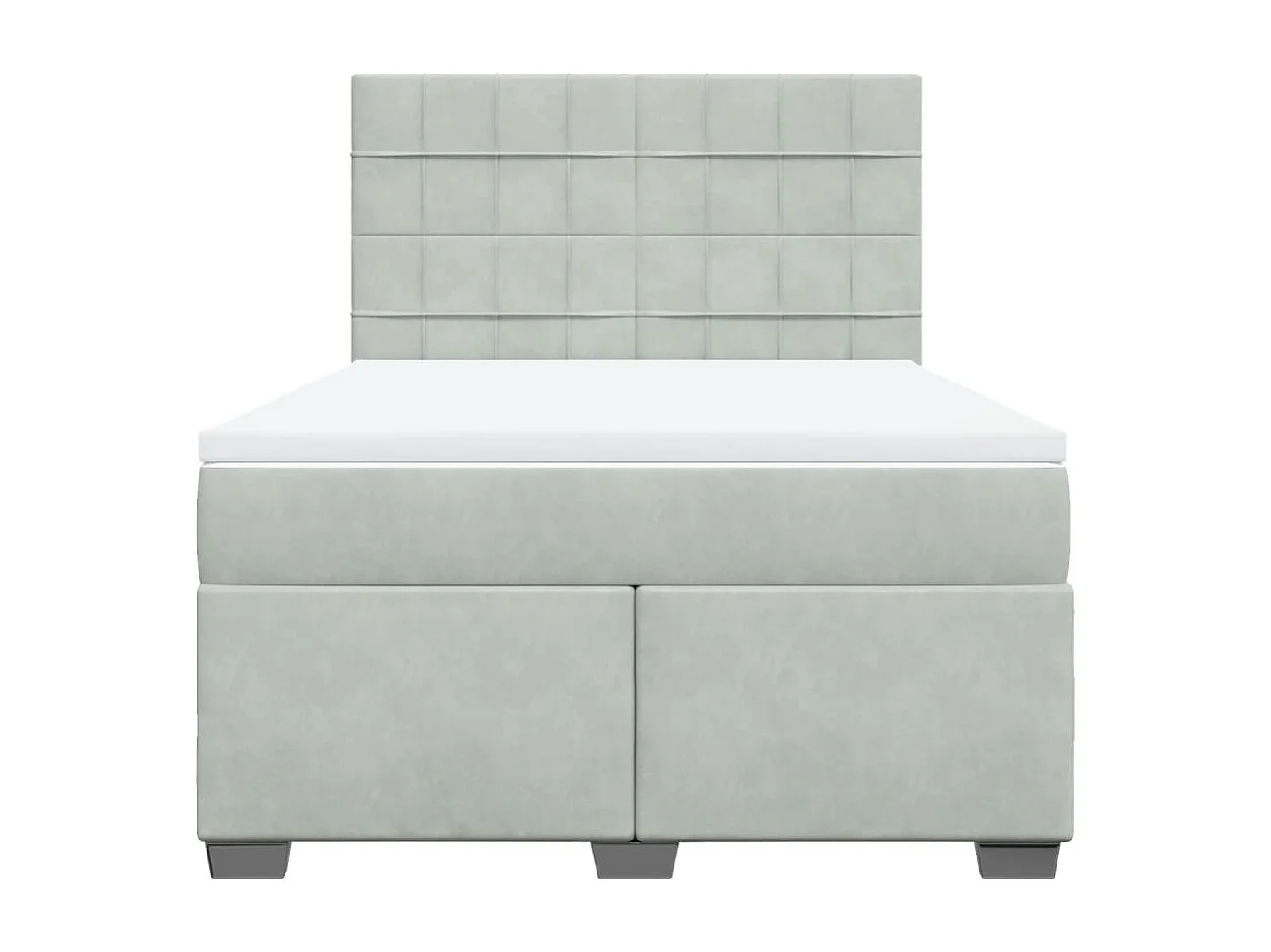 Boxspringbett mit Matratze Hellgrau 160x200 cm Samt