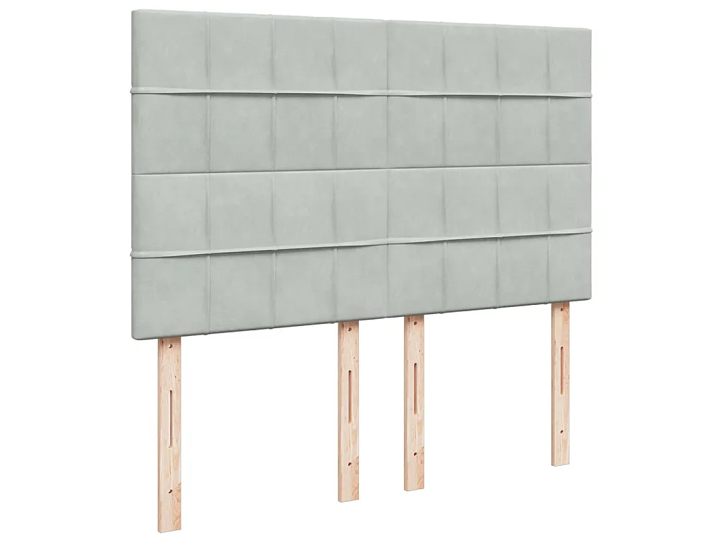 Boxspringbett mit Matratze Hellgrau 160x200 cm Samt