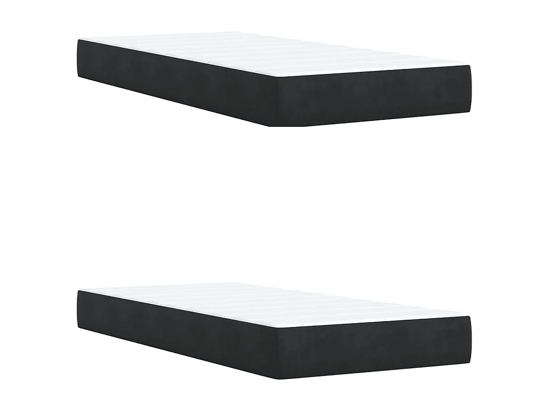 Cama box spring con colchón terciopelo negro 200x200 cm