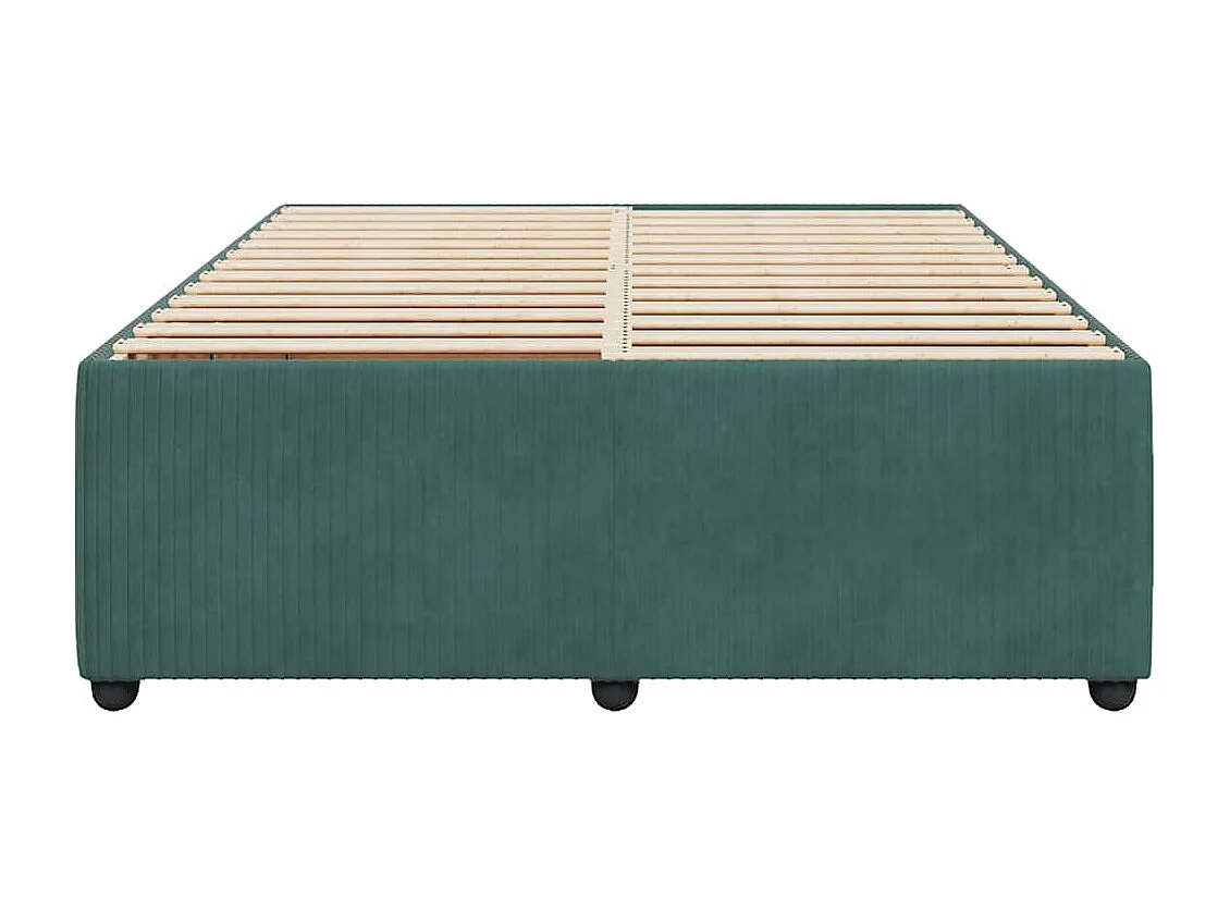 Bettgestell ohne Matratze Dunkelgrün 140x200 cm Samt