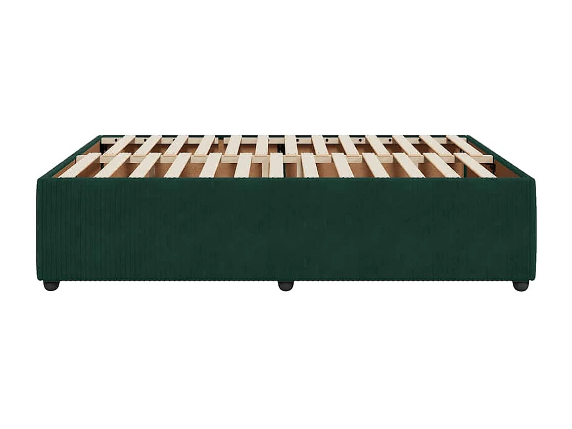 Estrutura de cama sem colchão 140x200 cm veludo verde-escuro