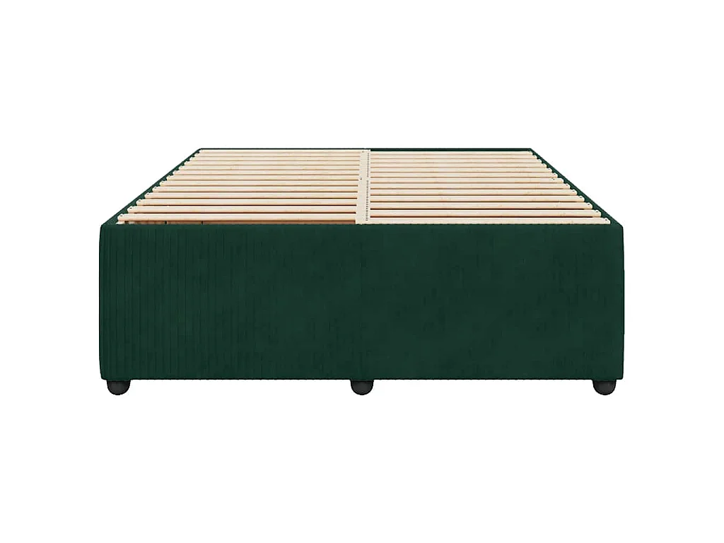 Bettgestell ohne Matratze Dunkelgrün 140x200 cm Samt