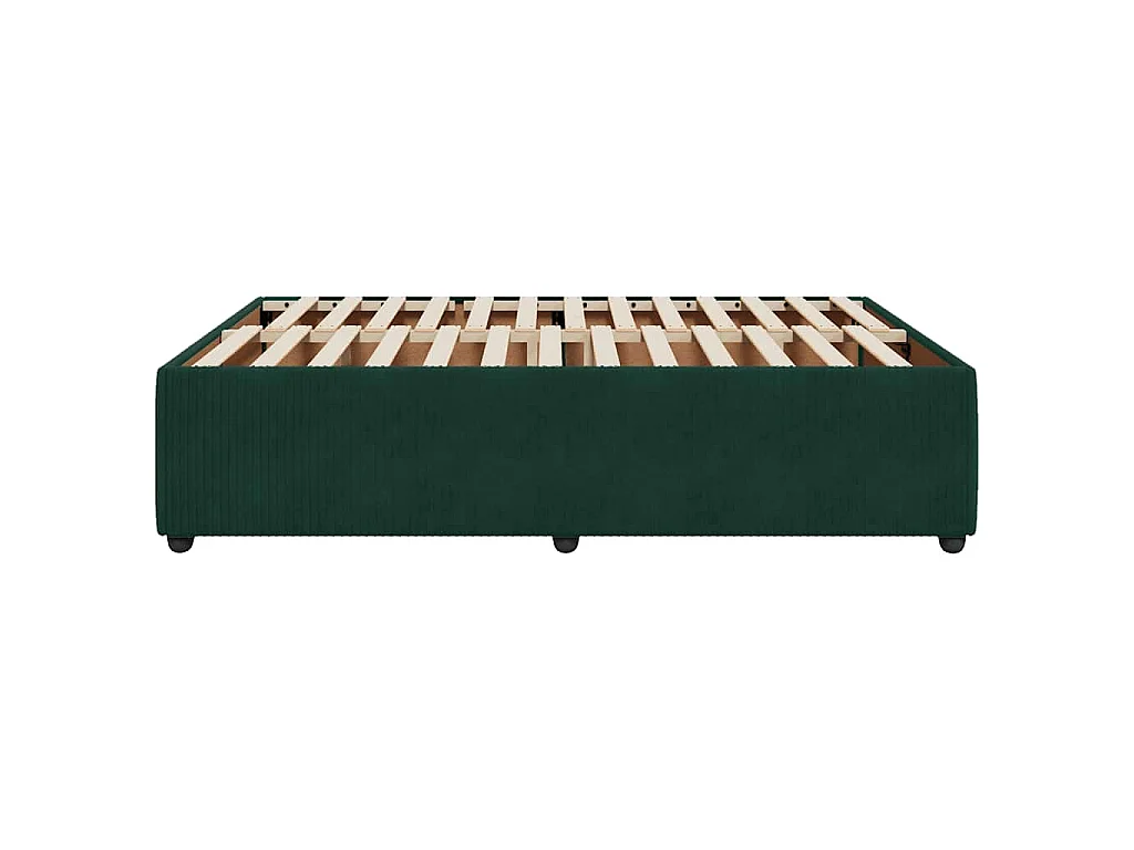 Bettgestell ohne Matratze Dunkelgrün 140x200 cm Samt