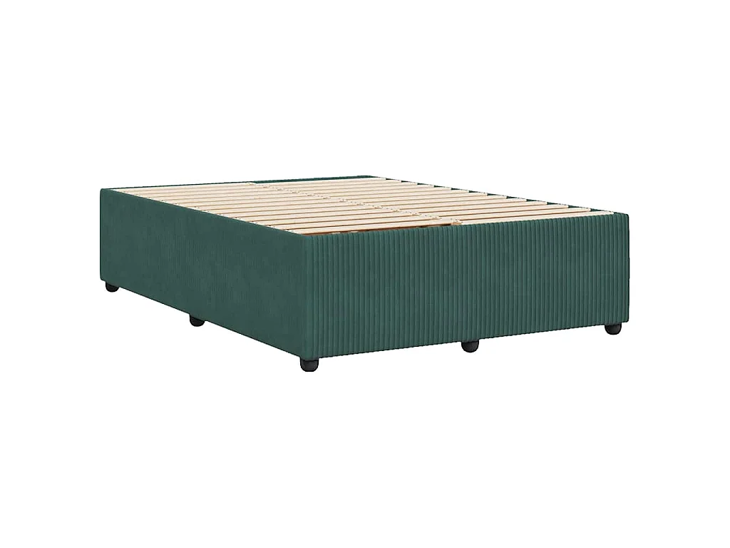 Bettgestell ohne Matratze Dunkelgrün 140x200 cm Samt
