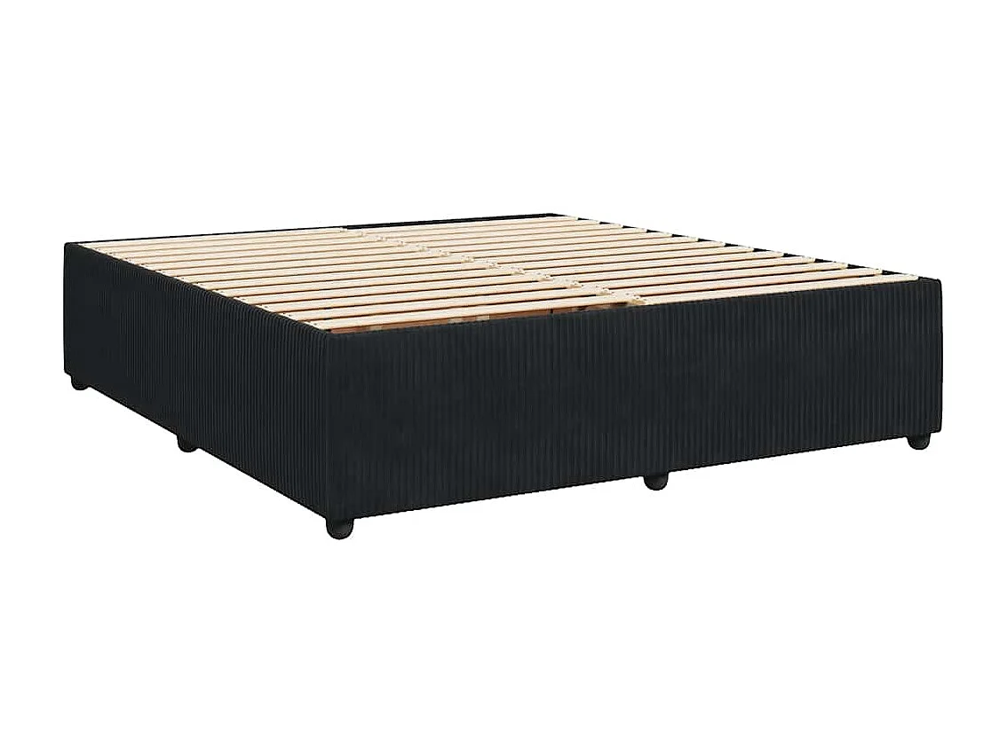 Boxspring met matras fluweel zwart 200x200 cm