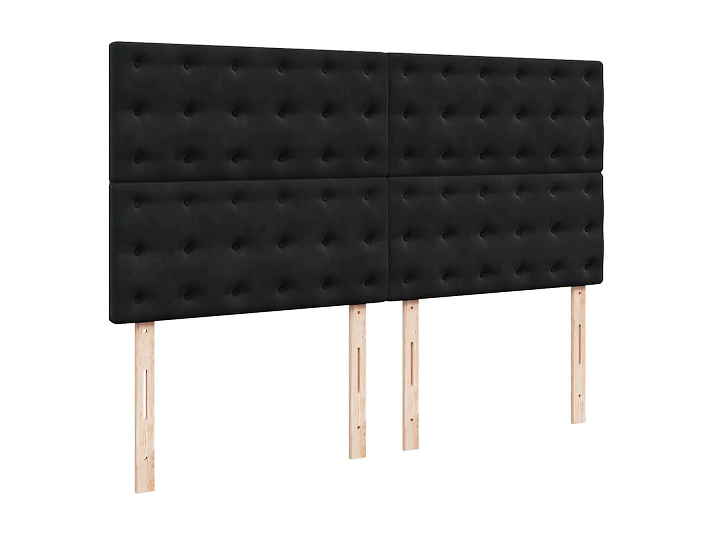 Cama box spring con colchón terciopelo negro 200x200 cm
