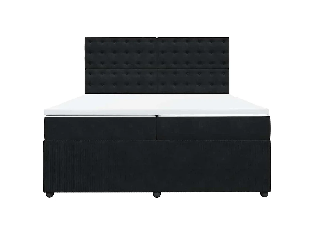 Boxspring met matras fluweel zwart 200x200 cm