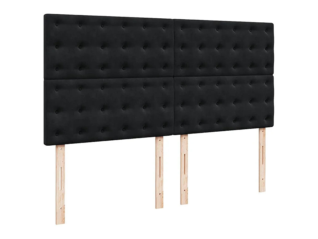 Boxspring met matras fluweel zwart 200x200 cm