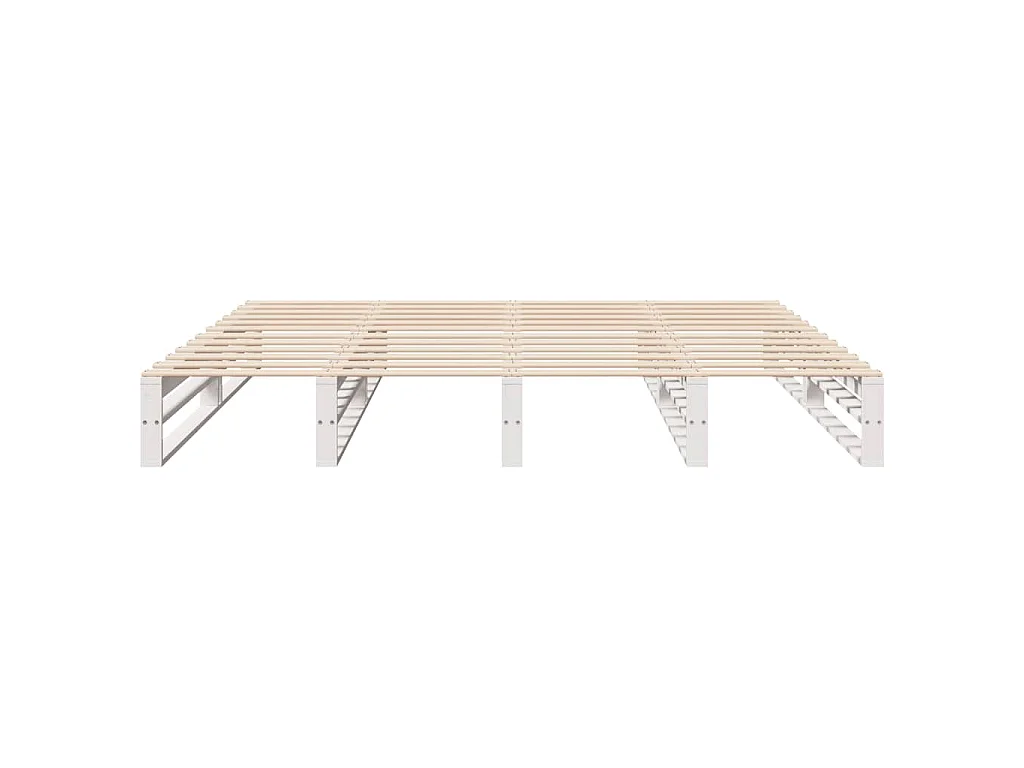 Cadre de lit sans matelas blanc 200x200 cm bois massif de pin