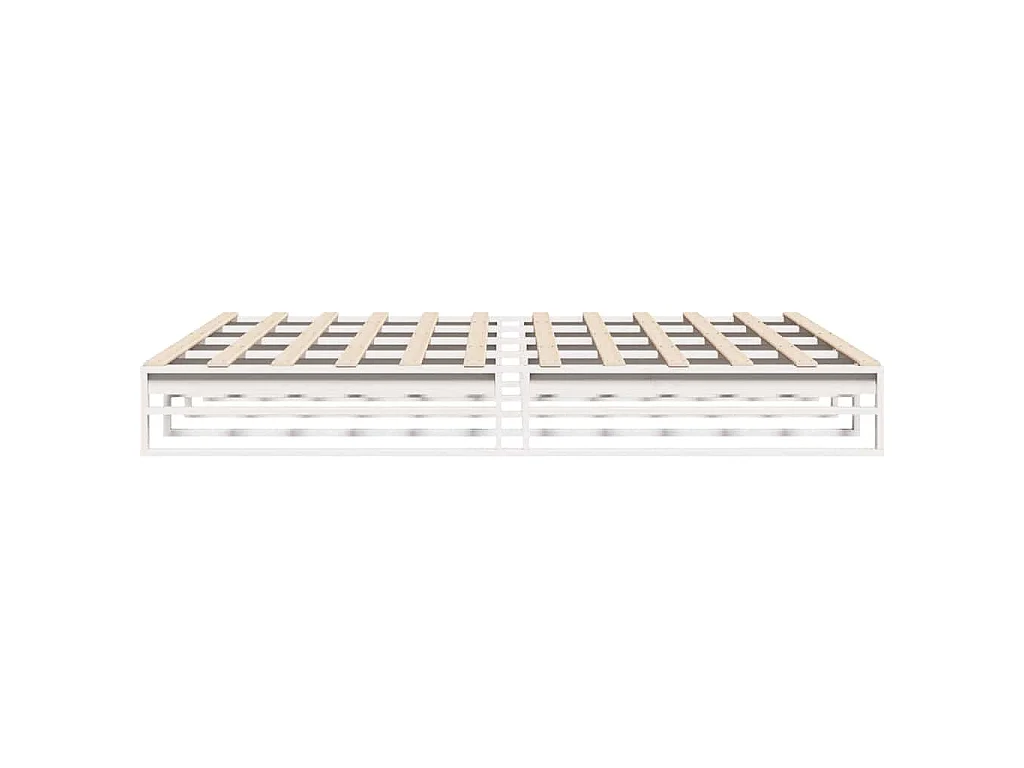 Cadre de lit sans matelas blanc 200x200 cm bois massif de pin