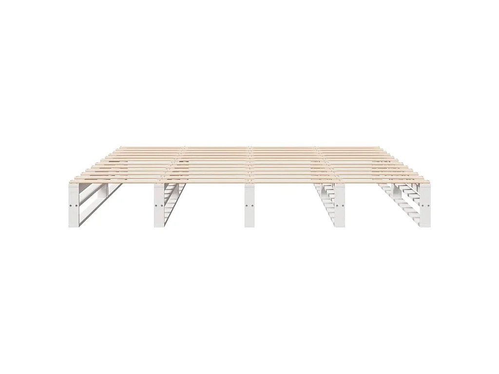 Estructura de cama sin colchón madera maciza blanca 200x200 cm