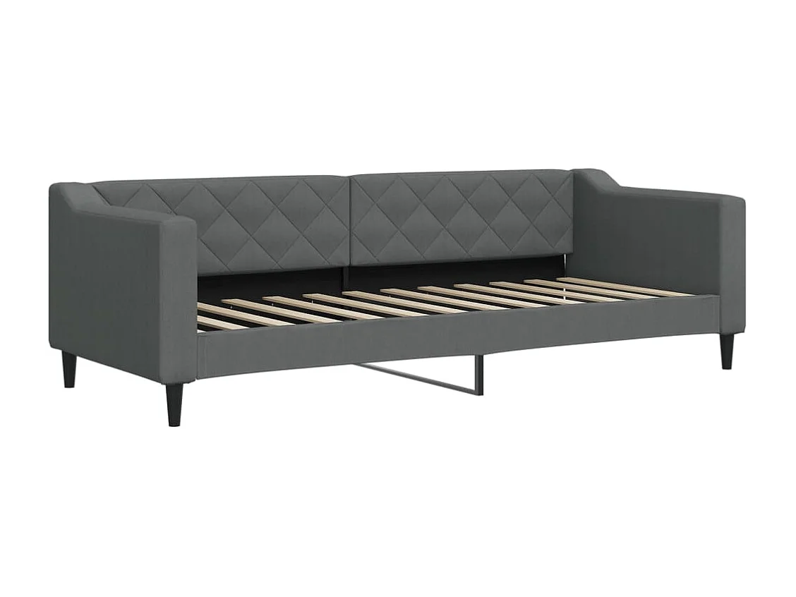 Lit de jour avec gigogne sans matelas gris foncé 80x200 cm
