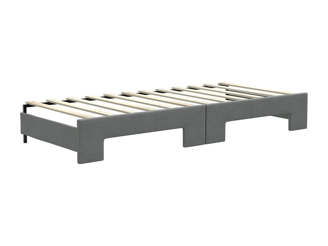 Tagesbett Ausziehbar Dunkelgrau 80x200 cm Stoff