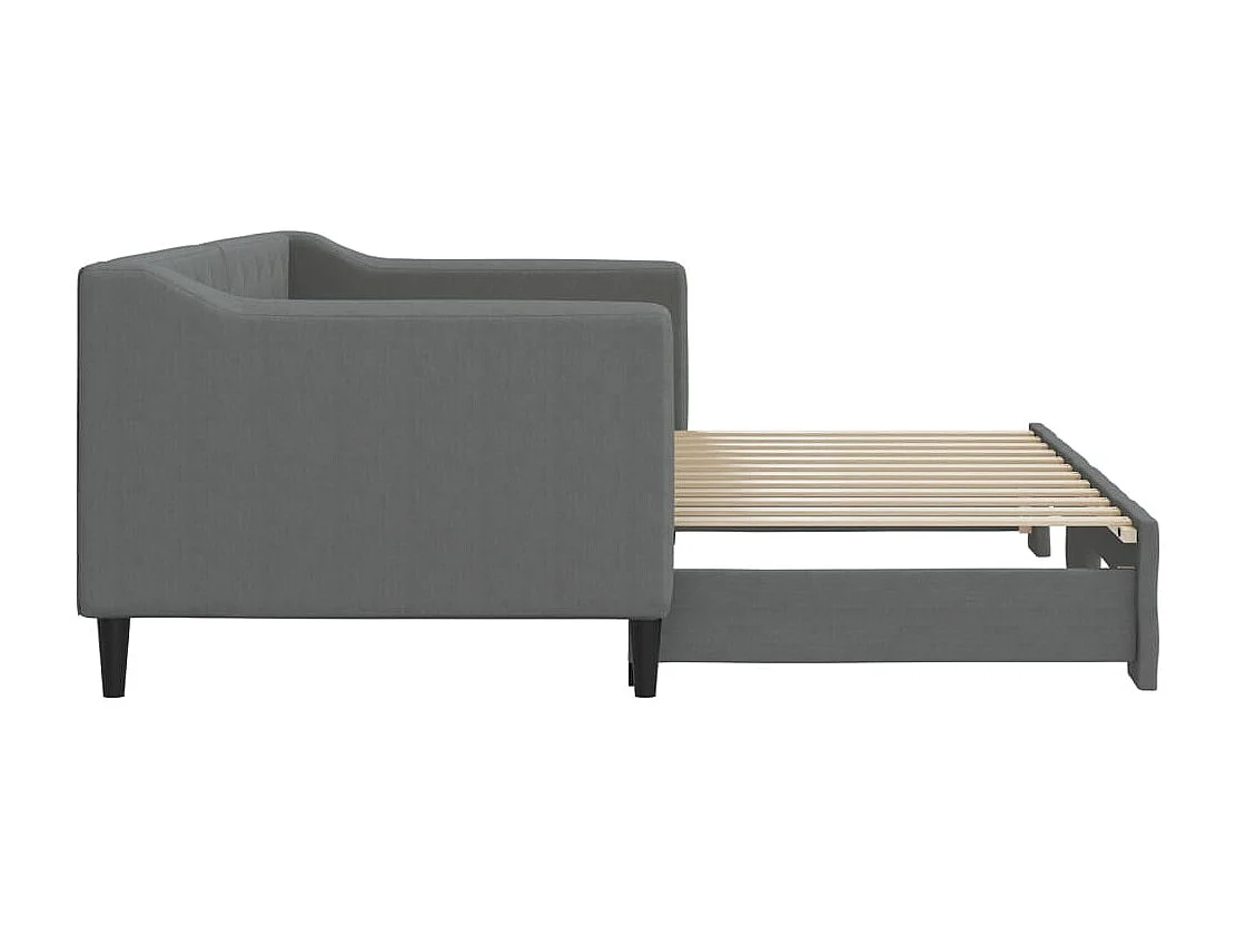 Tagesbett Ausziehbar Dunkelgrau 80x200 cm Stoff