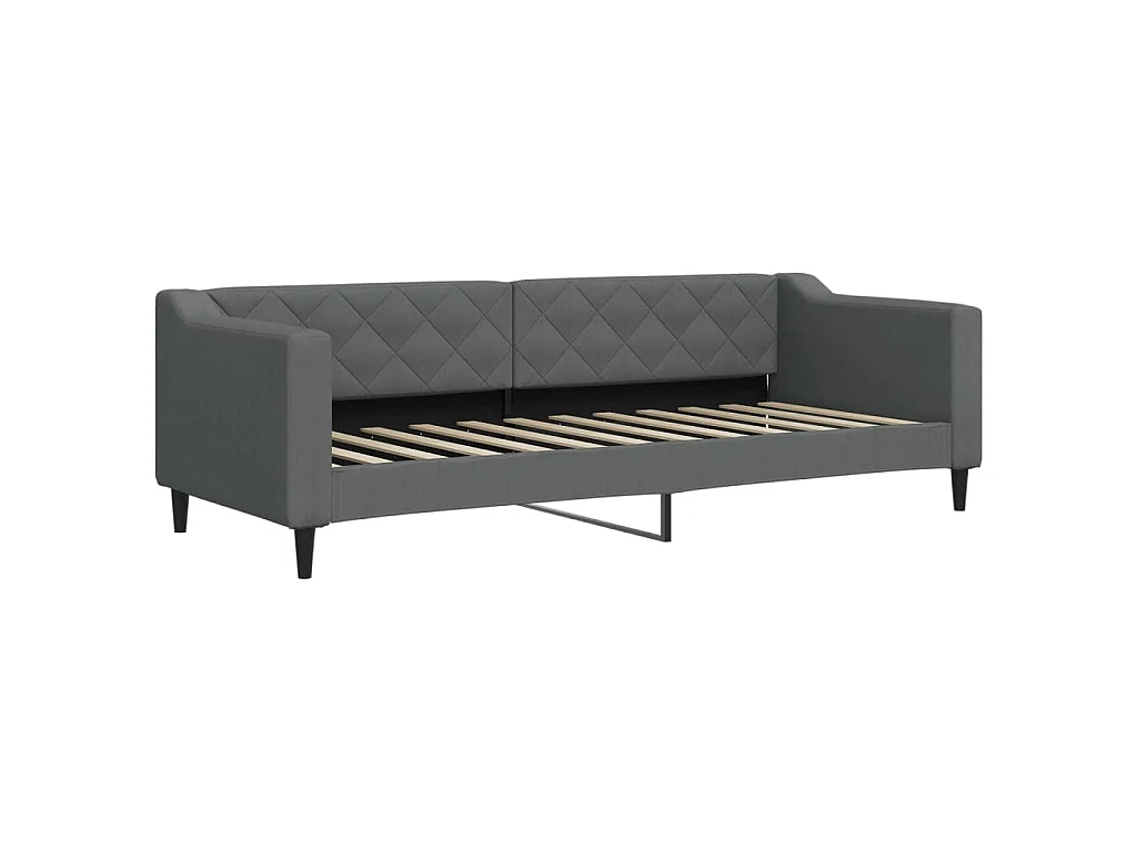 Tagesbett Ausziehbar Dunkelgrau 80x200 cm Stoff