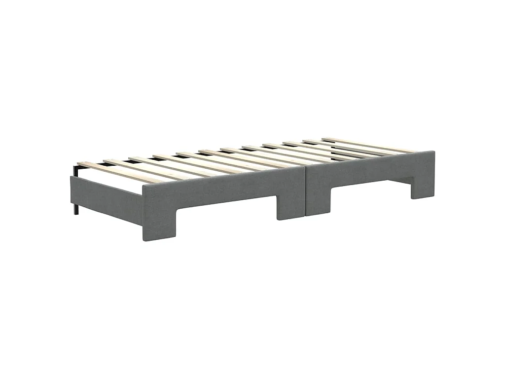 Tagesbett Ausziehbar Dunkelgrau 80x200 cm Stoff