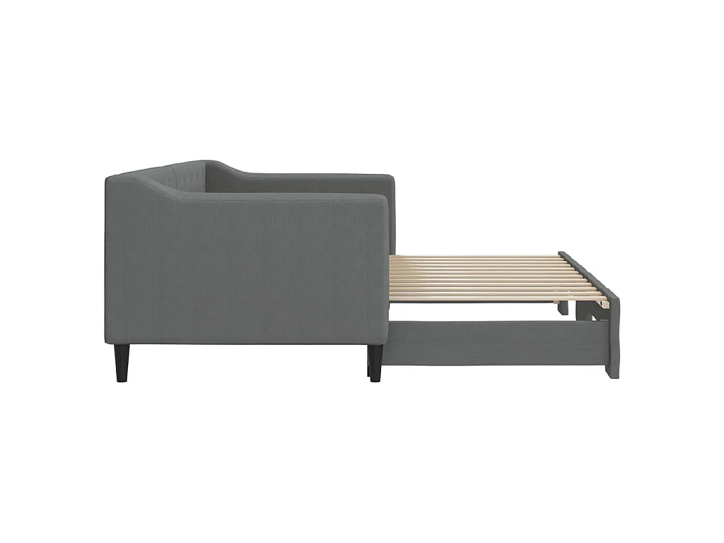 Tagesbett Ausziehbar Dunkelgrau 80x200 cm Stoff