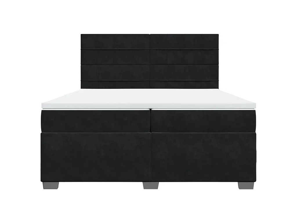 Cama box spring con colchón terciopelo negro 200x200 cm