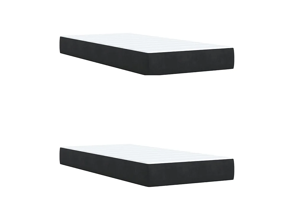 Cama box spring con colchón terciopelo negro 200x200 cm