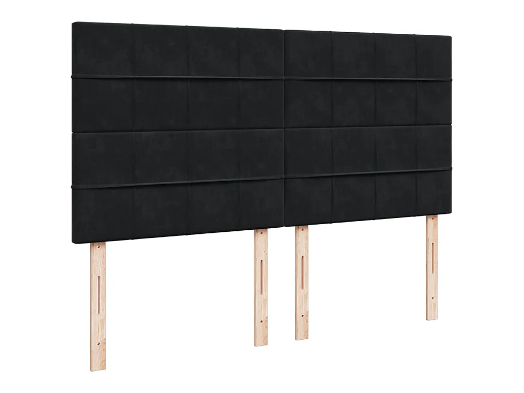 Cama box spring con colchón terciopelo negro 200x200 cm