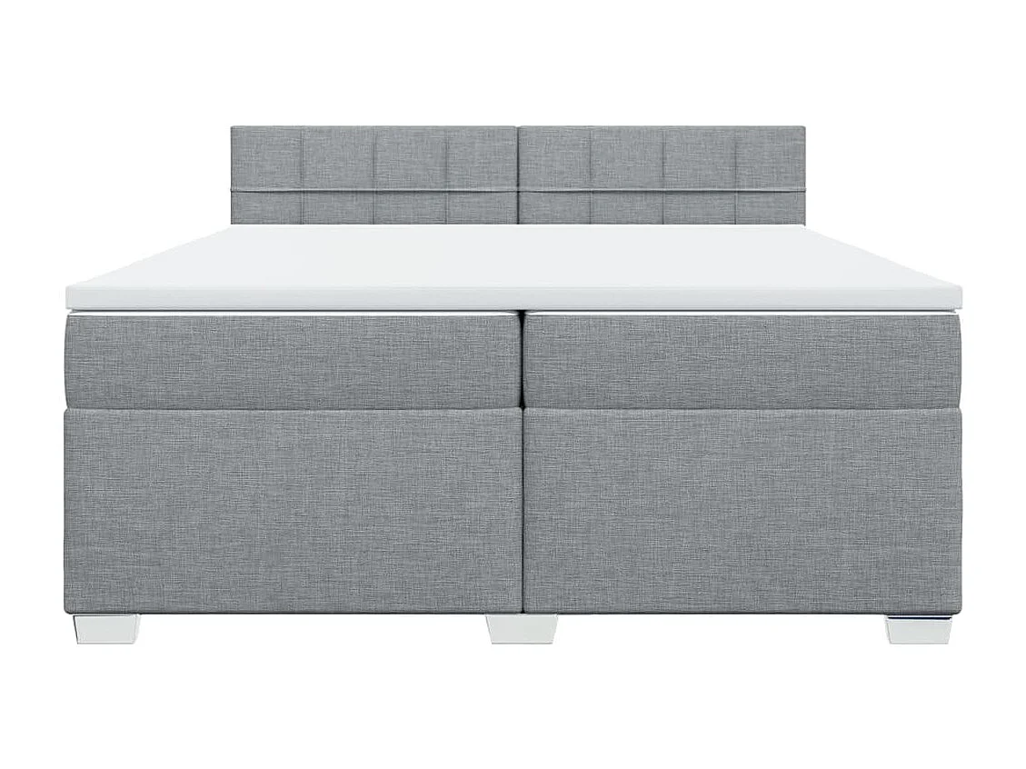 Sommier à lattes de lit avec matelas Gris clair 200x200cm Tissu