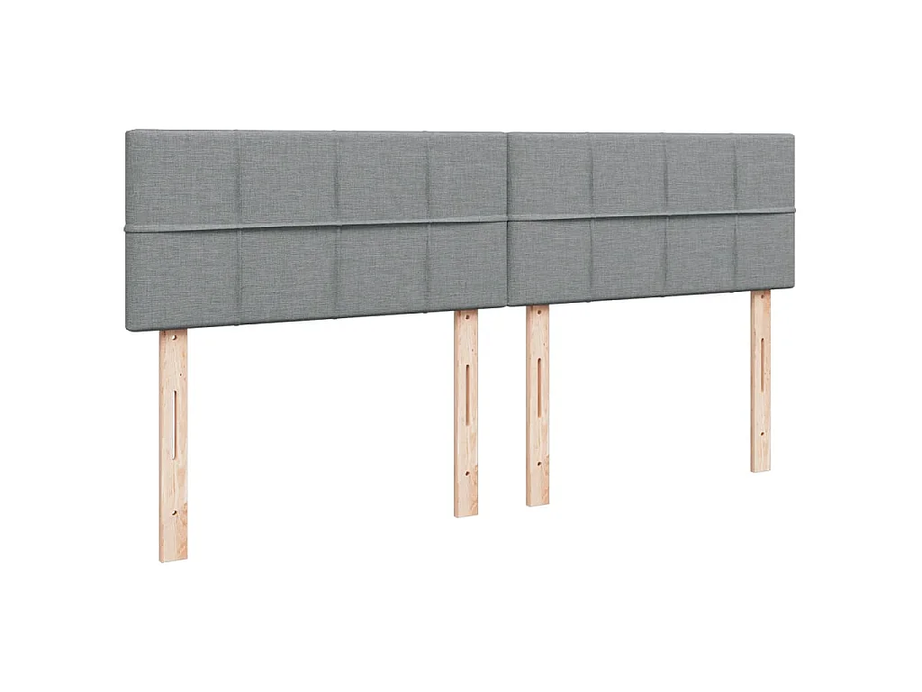 Cama box spring con colchón tela gris claro 200x200 cm