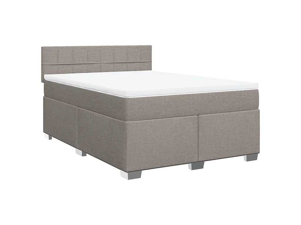 Boxspring met matras stof taupe 160x200 cm