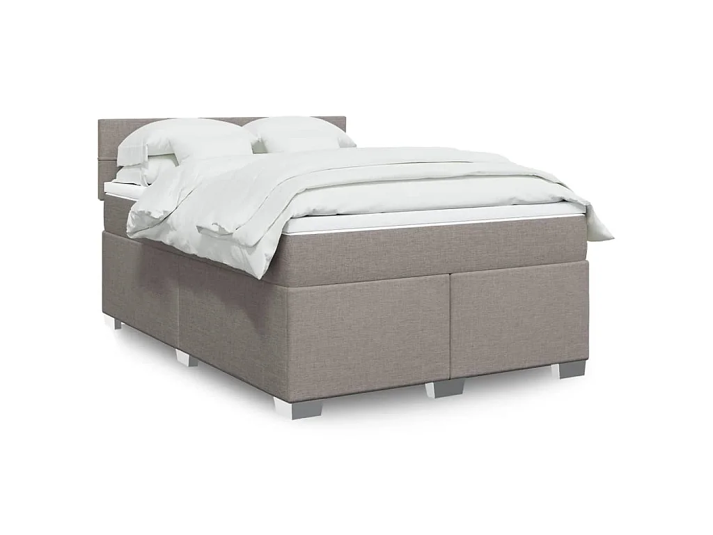 Boxspring met matras stof taupe 160x200 cm