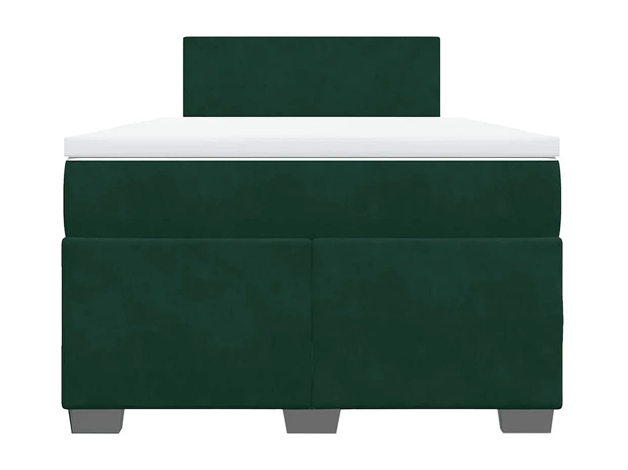 Sommier à lattes de lit et matelas Vert foncé 120x200cm Velours