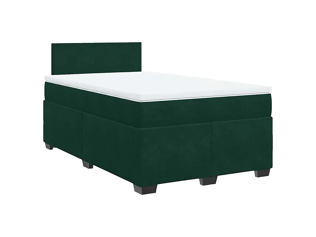 Boxspring met matras fluweel donkergroen 120x200 cm