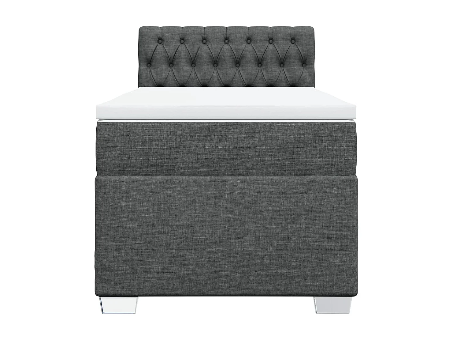 Cama box spring con colchón tela gris oscuro 90x190 cm