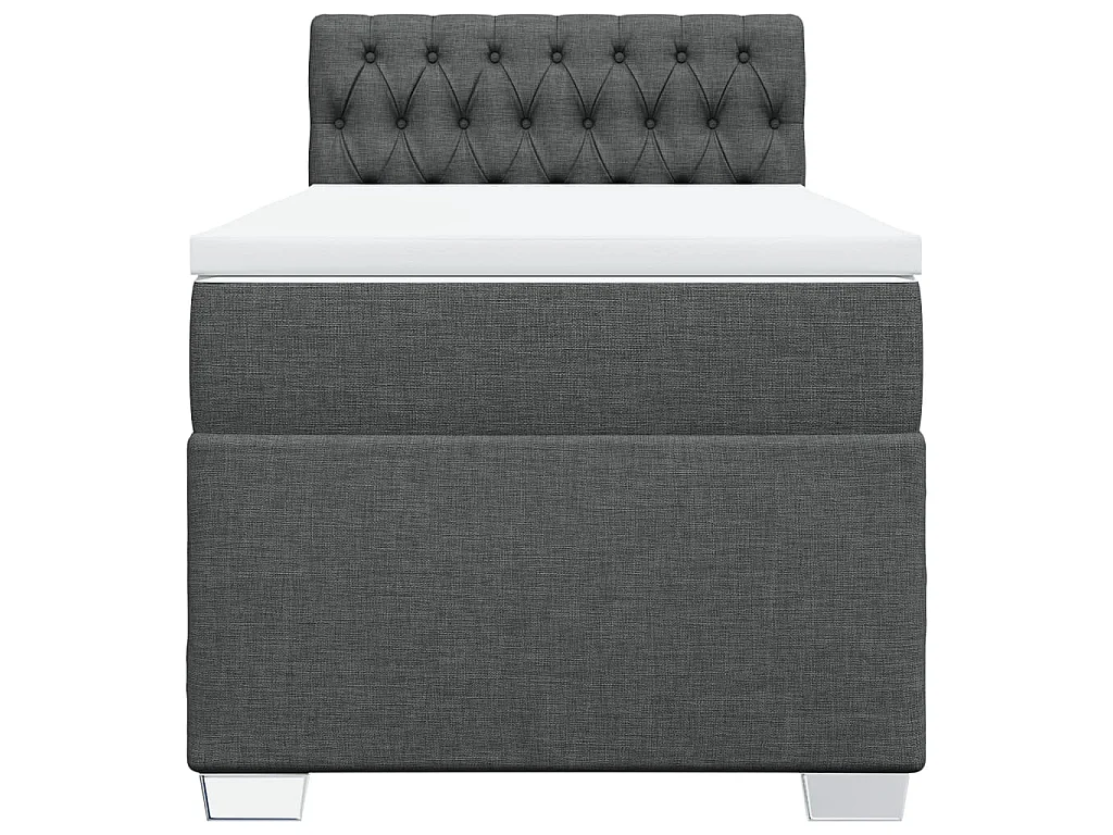Cama com molas/colchão 90x190 cm tecido cinza-escuro